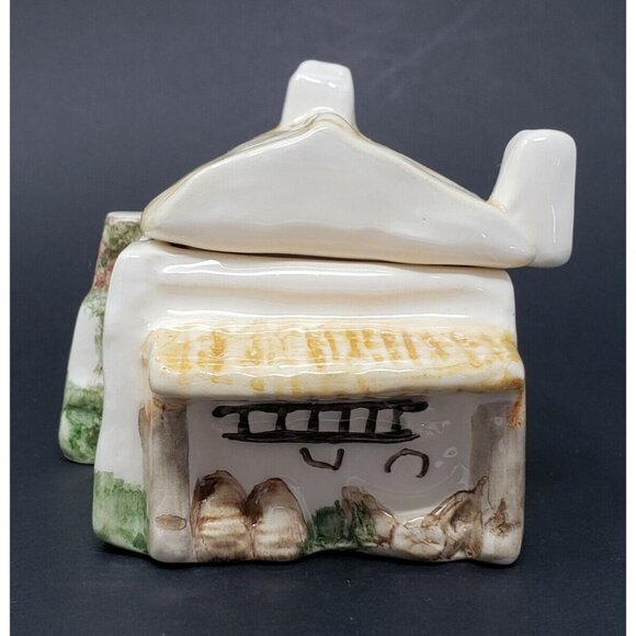 Sugar Bowl House Shaped Lidded Vintage Rectangle Devon England - Picture 5 of 10